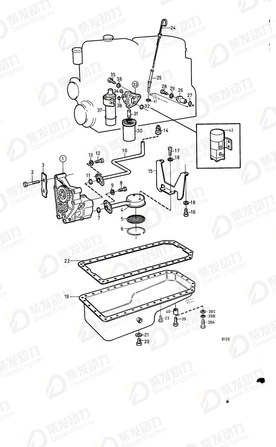 VOLVO Oil dipstick 845181 Drawing